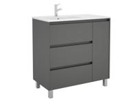 Muebles Rise asymmetrisch staand badmeubel 85cm mat grijs links