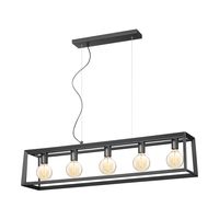 Light depot - hanglamp Dito recht 5L - zwart - Outlet