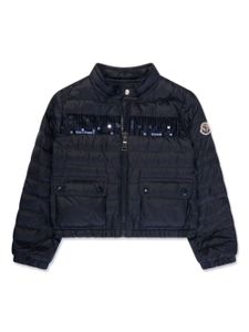 Moncler Enfant doudoune à logo appliqué - Bleu