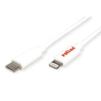 ROLINE USB type C Sync & Charge kabel voor Apple apparaten met Lightning Connector, wit, 1 m - thumbnail