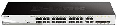 D-Link DGS-1210-24 Managed Gigabit Switch (24 poorten, waarvan 20 x 10/100/1000 Mbit/s poorten, 4 x glasvezel en Combo slots, energiebesparend)