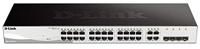 D-Link DGS-1210-24 Managed Gigabit Switch (24 poorten, waarvan 20 x 10/100/1000 Mbit/s poorten, 4 x glasvezel en Combo slots, energiebesparend)