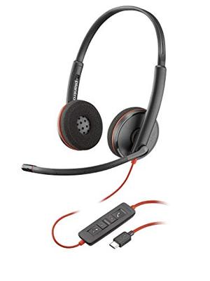POLY Blackwire 3220 Headset Bedraad Hoofdband Oproepen/muziek USB Type-C Zwart