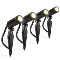 QAZQA Set van 4 prikspots zwart incl. LED IP68 - Garly - thumbnail