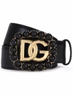 Dolce & Gabbana ceinture en cuir à boucle DG - Noir - thumbnail