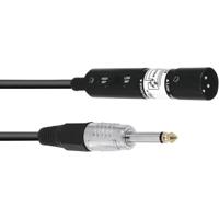 Omnitronic 30225085 XLR Adapterkabel [1x XLR-stekker 3-polig - 1x Jackplug male 6,3 mm (mono)] 0.30 m Zwart