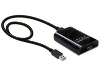 DeLOCK USB 3.0/HDMI USB 3.0-micro Zwart