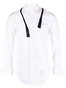 Thom Browne chemise en coton à détail de nœud - Blanc