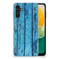 Samsung Galaxy A13 | A04s Bumper Hoesje Wood Blue - thumbnail