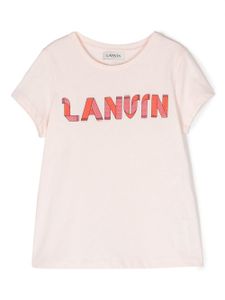 Lanvin Enfant t-shirt en coton biologique à logo imprimé - Rose