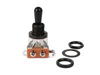 Boston Toggle Switch, 3-weg schakelaar, open, zwart, zwarte knop