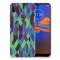 Motorola Moto E6 Plus TPU Hoesje Abstract Green Blue