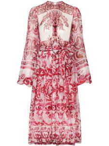 Dolce & Gabbana Majolica-print silk dress - Rouge