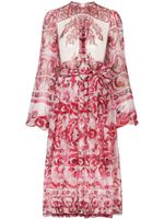 Dolce & Gabbana Majolica-print silk dress - Rouge - thumbnail