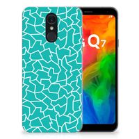 LG Q7 Hoesje maken Cracks Blue - thumbnail