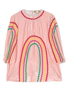 Stella McCartney Kids minijupe en velours à motif brodé - Rose