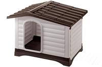 Ferplast 87255099 DOGVILLA 90, Hondenkennel voor buiten met zijpaneel dat open kan, Slag- en UV-bestendige thermoplastische hars 88 x 72 H 65 cm, M