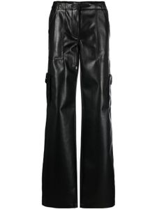 Ermanno Scervino pantalon en cuir artificiel à lien de resserrage - Noir