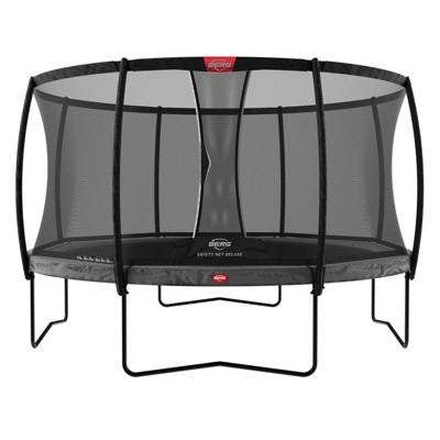 BERG Trampoline Champion met Veiligheidsnet - Safetynet Deluxe - 380 cm - Grijs - met Airflow Springmat - Twinspring