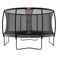 BERG Trampoline Champion met Veiligheidsnet - Safetynet Deluxe - 380 cm - Grijs - met Airflow Springmat - Twinspring