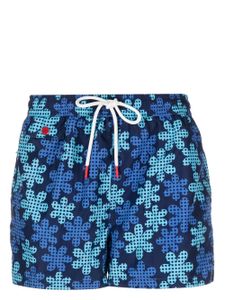 Kiton short de bain à logo imprimé - Bleu