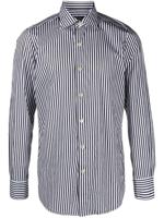 Finamore 1925 Napoli Gestreept overhemd - Zwart