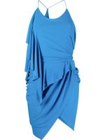 Alexandre Vauthier robe courte asymétrique à effet drapé - Bleu