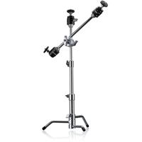 Bresser Pocket C-Stand, ultracompacte standaard met 3 balhoofden, verstelbare hoogte, perfect voor vloggen, fotografie, livestreaming