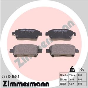 Remblokkenset, schijfrem ZIMMERMANN, u.a. für Toyota