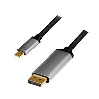 LogiLink CUA0100 - USB 3.2 Gen 1-DisplayPort aansluitkabel 4K/60 Hz, aluminium, zwart/grijs, 1,8 m
