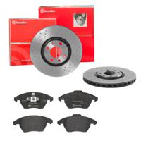 Remmenset, remschijf BREMBO, Remschijftype: Geperforeerd / Geventileerd, Inbouwplaats: Vooras, u.a. für Peugeot, Citroën - thumbnail