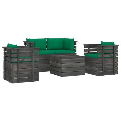 vidaXL 5-delige Loungeset met kussens pallet massief grenenhout vidaXL 5-delige Loungeset met kussens pallet massief grenenhout