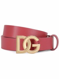 Dolce & Gabbana Kids ceinture en cuir à logo DG - Rose