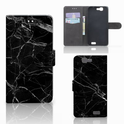 Huawei Ascend G7 Bookcase Marmer Zwart - Origineel Cadeau Vader
