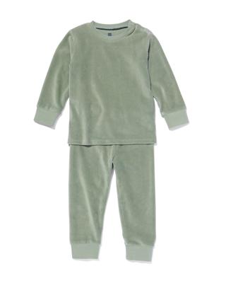 HEMA Babypyjama Rib Velours Lichtgroen (lichtgroen) HEMA Babypyjama Rib Velours Lichtgroen (lichtgroen)