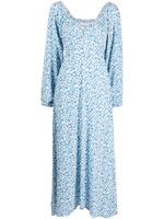 Faithfull the Brand robe mi-longue Yuliana à fleurs - Bleu