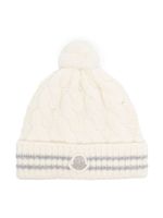 Moncler Enfant bonnet à logo appliqué - Blanc