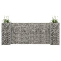 Gabion plantenbak H-vormig 260x40x100 cm staaldraad - thumbnail