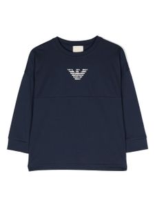 Emporio Armani Kids effet sweat à logo imprimé - Bleu