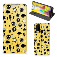Mobiel BookCase Samsung Galaxy M31 Punk Geel