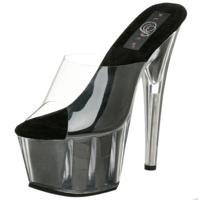 Pleaser ADORE-701-3 Clr/Blk-tin RS, Clr Blk Gltr, 37 EU