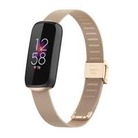 By Qubix - Compatible met Fitbit Luxe - Milanese bandje met klemsluiting - Vintage goud - Compatible fitbit bandje