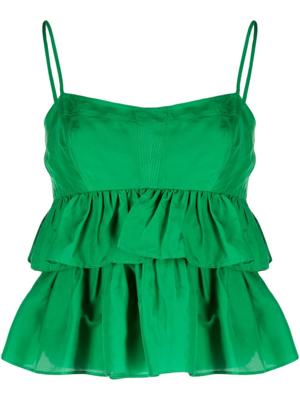 Ulla Johnson Top met ruches - Groen