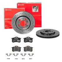 Remmenset, remschijf BREMBO, Remschijftype: Geperforeerd / Geventileerd, Inbouwplaats: Achteras: , u.a. für Audi, VW, Seat, Skoda - thumbnail