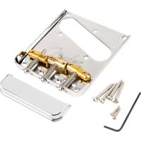 Fender 3-Saddle Top-Load / String-Through Tele Bridge gitaarbrug met gecompenseerde messing Bullet brugzadels - thumbnail