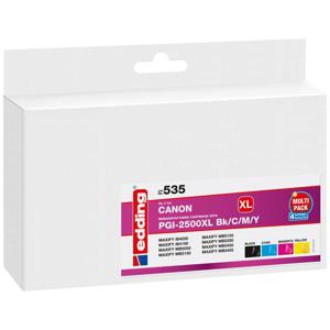 Edding Inktcartridge vervangt Canon PGI-2500BK XL, PGI-2500C XL, PGI-2500M XL, PGI-2500Y XL Compatibel Combipack Zwart, Cyaan, Magenta, Geel EDD-535 18-535