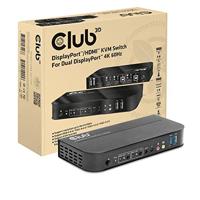 Club3D CSV-7210 DisplayPort™/HDMI™ KVM-switch op Dual DisplayPort™ 4K 60Hz
