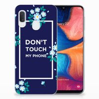 Samsung Galaxy A20e Silicone-hoesje Flowers Blue DTMP - thumbnail