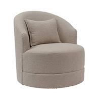 Giga Meubel - Fauteuil Bouclé Taupe - Japandi - Zithoogte 44.5cm