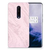 OnePlus 7 Pro TPU Siliconen Hoesje Marble Pink - Origineel Cadeau Vriendin